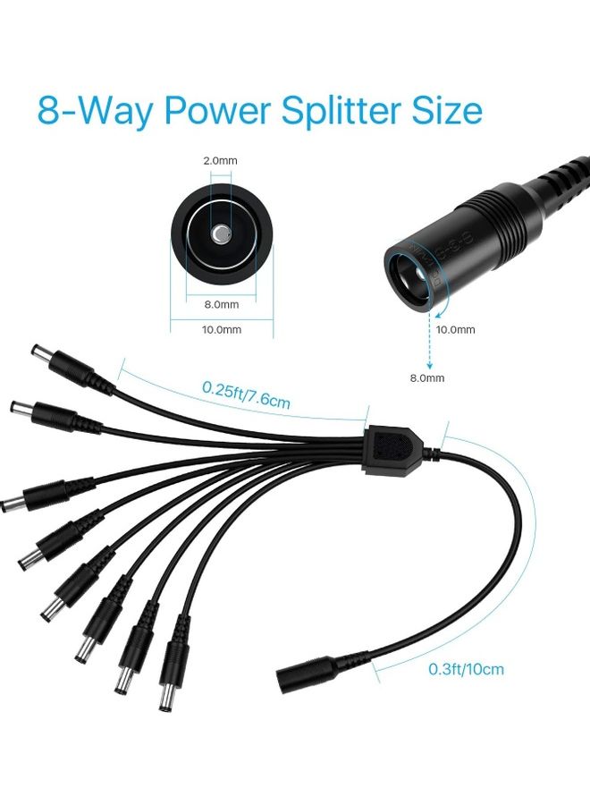 XBW 2 Pack DC Output Power Splitter Cable Black  - Image 3
