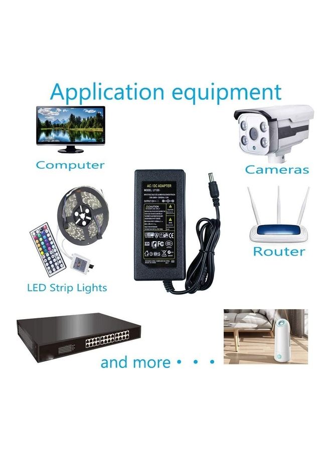 XBW DC 12V 5A Power Supply Adapter Black  - Image 4