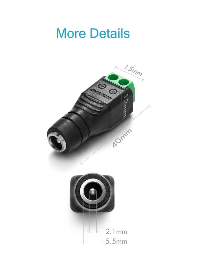 XBW 12V DC Power Connector Black  - Image 3
