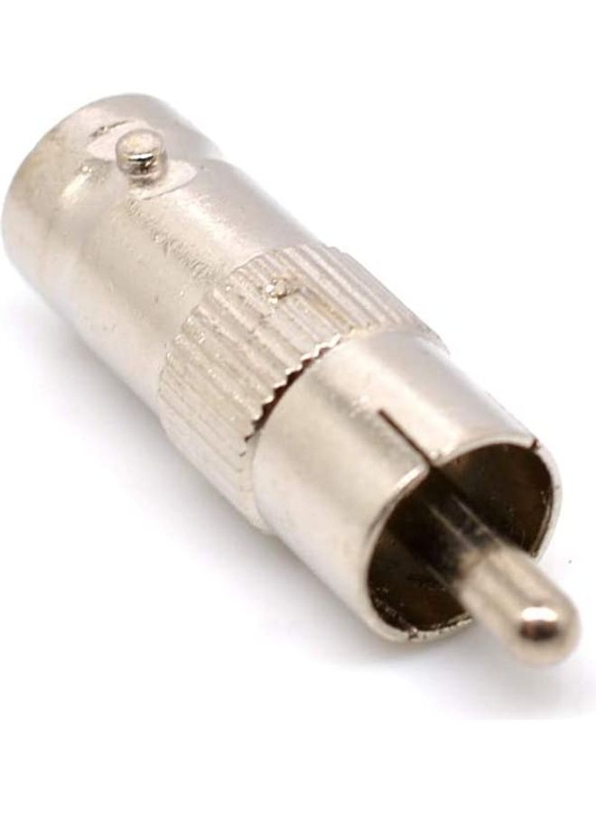 XBW 10x BNC Female To RCA Phono Male Plug Adapter Silver  - Image 2