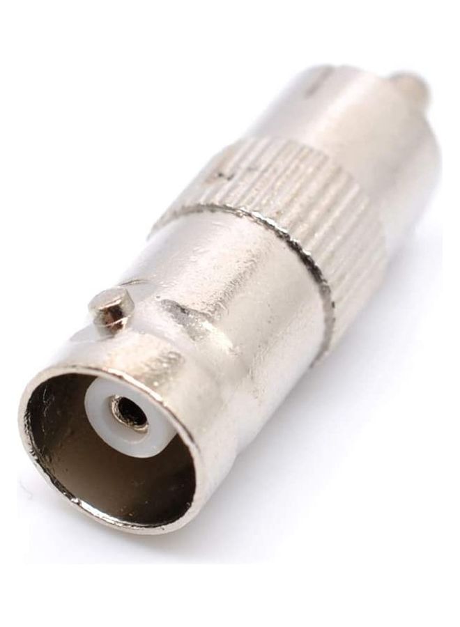 XBW 10x BNC Female To RCA Phono Male Plug Adapter Silver  - Image 3