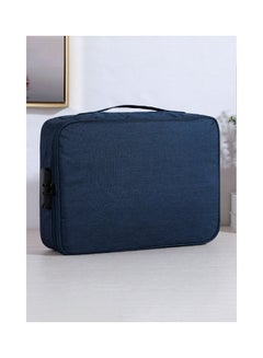 CyBee Two Layered Document Bag With Lock blue  - Image 2