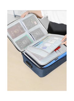 CyBee Two Layered Document Bag With Lock blue  - Image 3