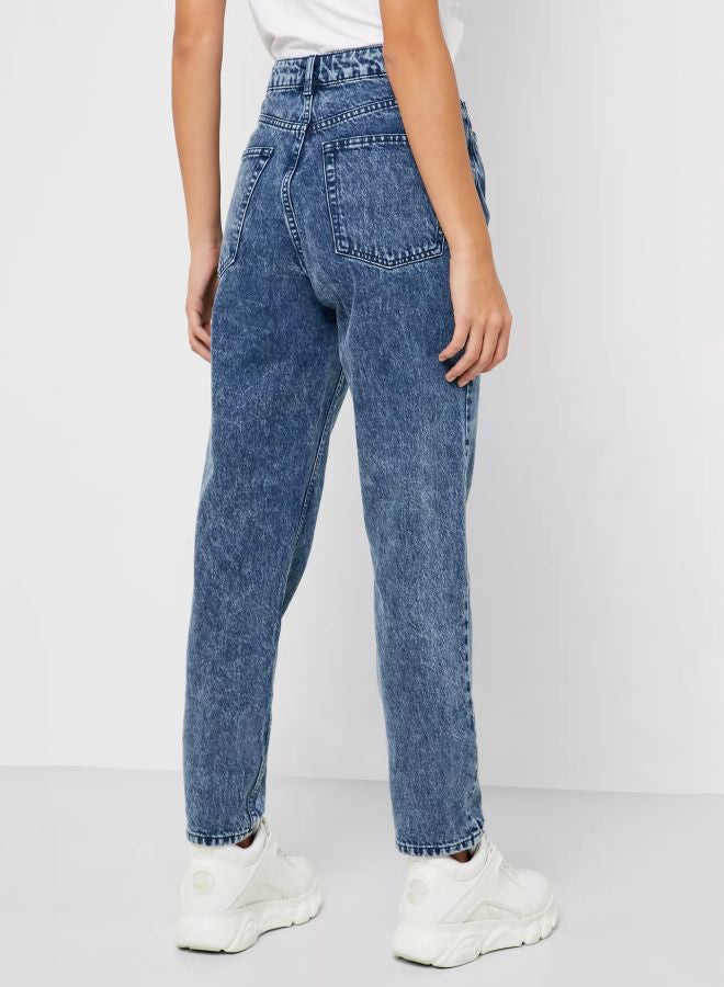 TOPSHOP - Moto High Rise Mom Jeans Blue - Image 1