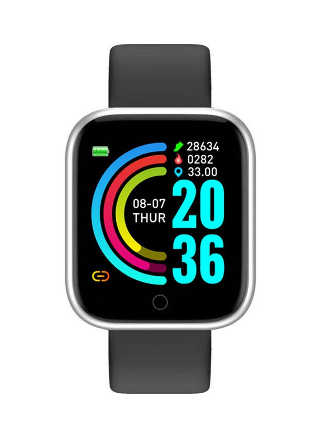 سوار Y68 الذكي بشاشة لمس ملونة عالية الوضوح أسود/ فضي - Image 3