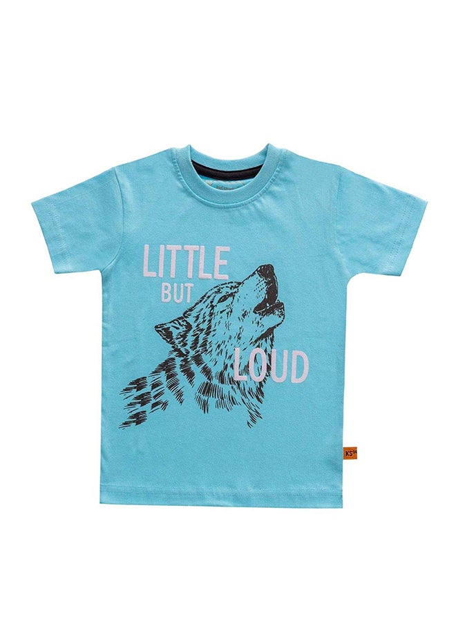 kid studio Short Sleeves Little But Loud Foam Printed Tee Blue  - Image 1