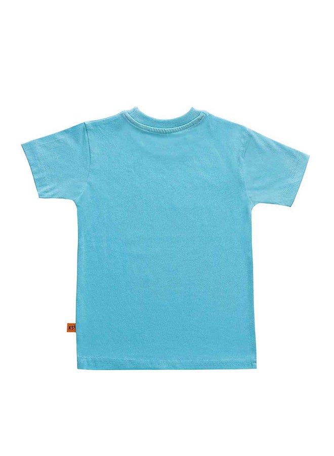 kid studio Short Sleeves Little But Loud Foam Printed Tee Blue  - Image 2