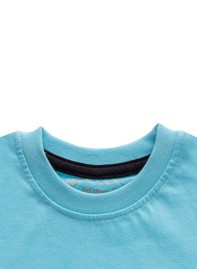 kid studio Short Sleeves Little But Loud Foam Printed Tee Blue  - Image 3