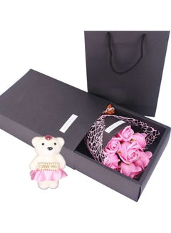 Generic 7-Piece Soap Rose Flower With Gift Box Pink  - Image 1