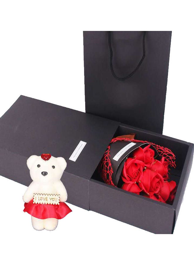7 Piece Soap Rose Flower with Gift Box red 29.00x9.00x19.00cm - Image 1