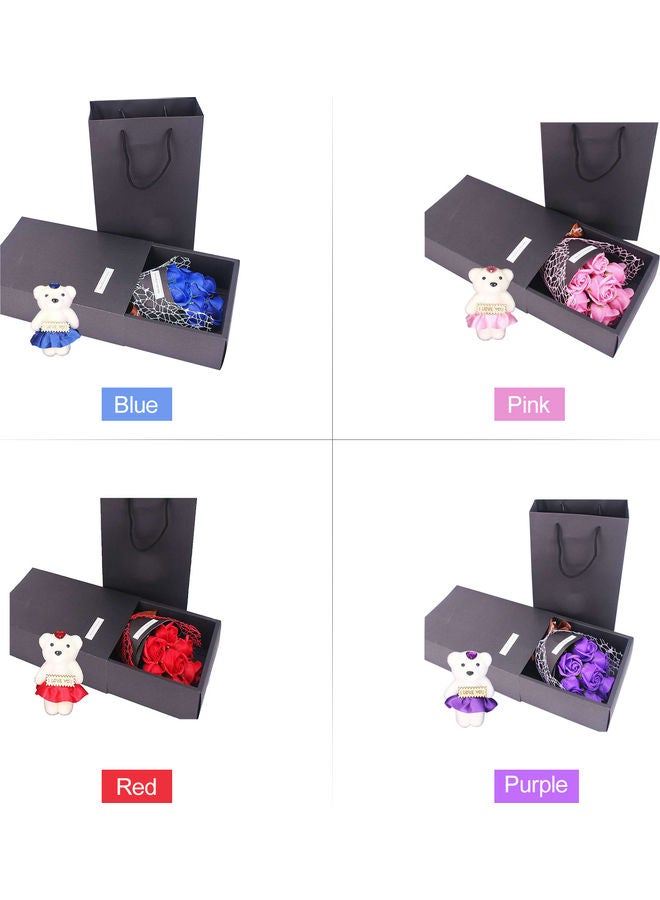 7 Piece Soap Rose Flower with Gift Box red 29.00x9.00x19.00cm - Image 2