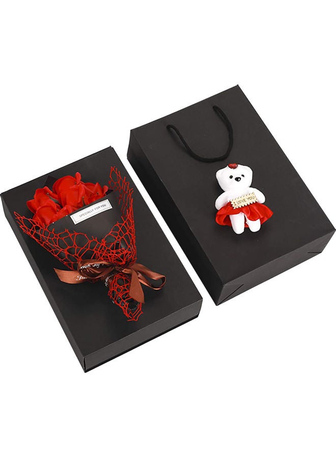 7 Piece Soap Rose Flower with Gift Box red 29.00x9.00x19.00cm - Image 3