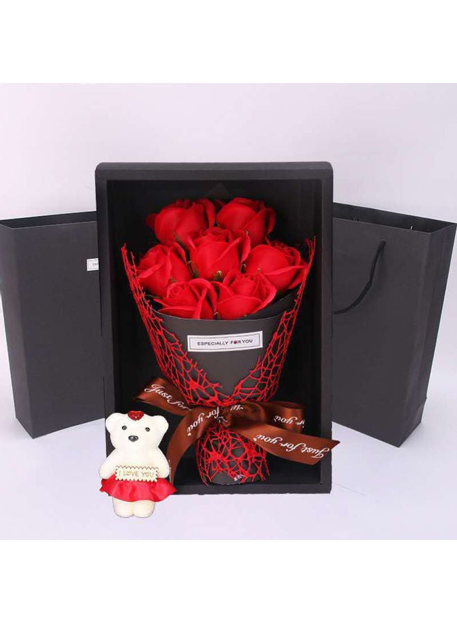7 Piece Soap Rose Flower with Gift Box red 29.00x9.00x19.00cm - Image 4