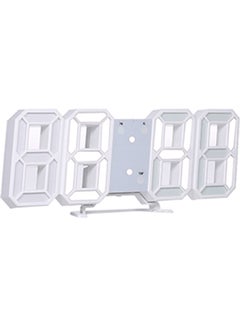 ماركة غير محددة ساعة رقمية بإضاءة LED ثلاثية الأبعاد أبيض 29.00x4.50x10.00سم  - Image 1