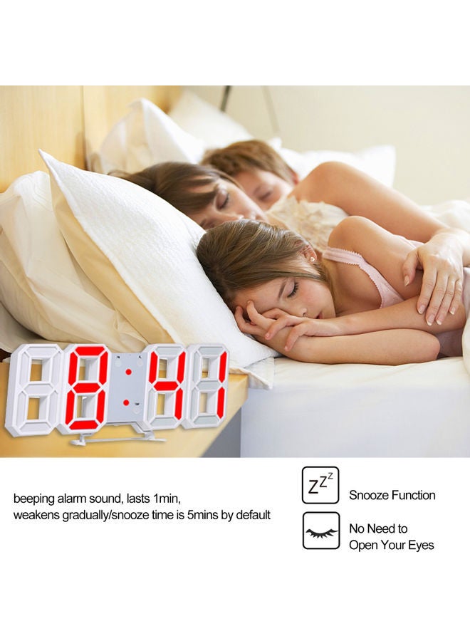 3D LED Digital Clock white 29.00x4.50x10.00cm
