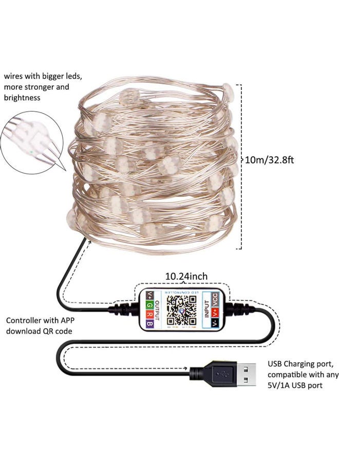 Fairy USB Plug In LED String Lights Multicolour 12.00x5.00x12.00cm - Image 2