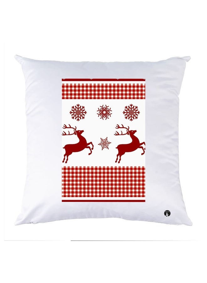 بي بي وسادة زينة مطبوعة أبيض/أحمر 30x30سم