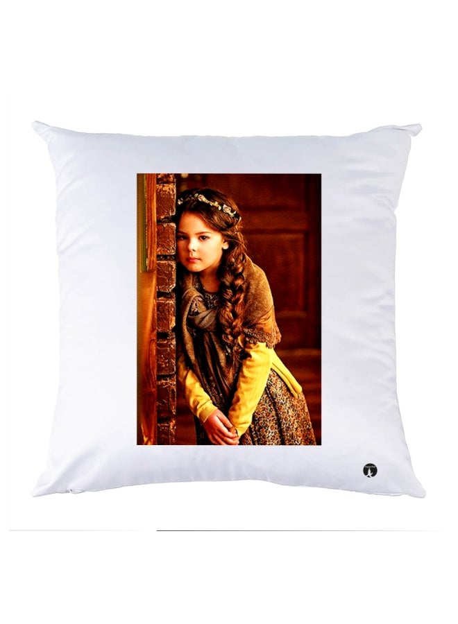 BP Printed Decorative Pillow White/Brown/Yellow 30x30cm