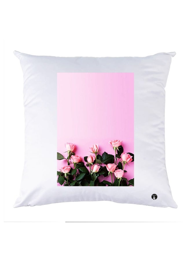 بي بي وسادة زينة مطبوعة أبيض/وردي/أخضر 30x30سم