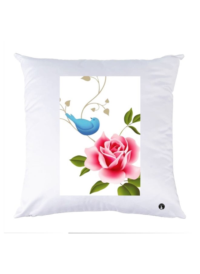 بي بي وسادة زينة مطبوعة أبيض/وردي/أخضر 30x30سم