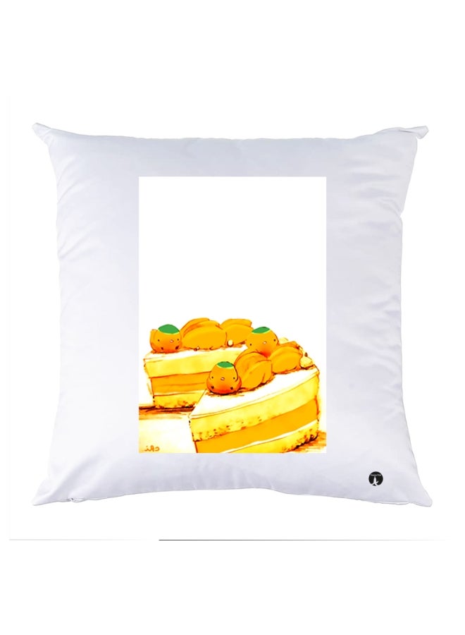 BP Printed Decorative Pillow White/Yellow 30x30cm