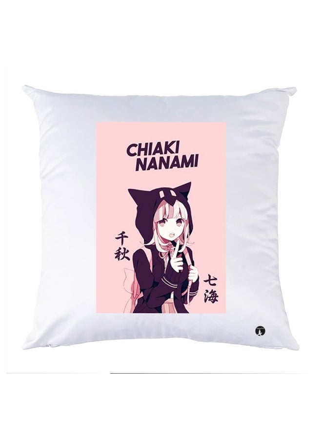 بي بي وسادة زينة مطبوعة أبيض / وردي / أرجواني 30x30سم