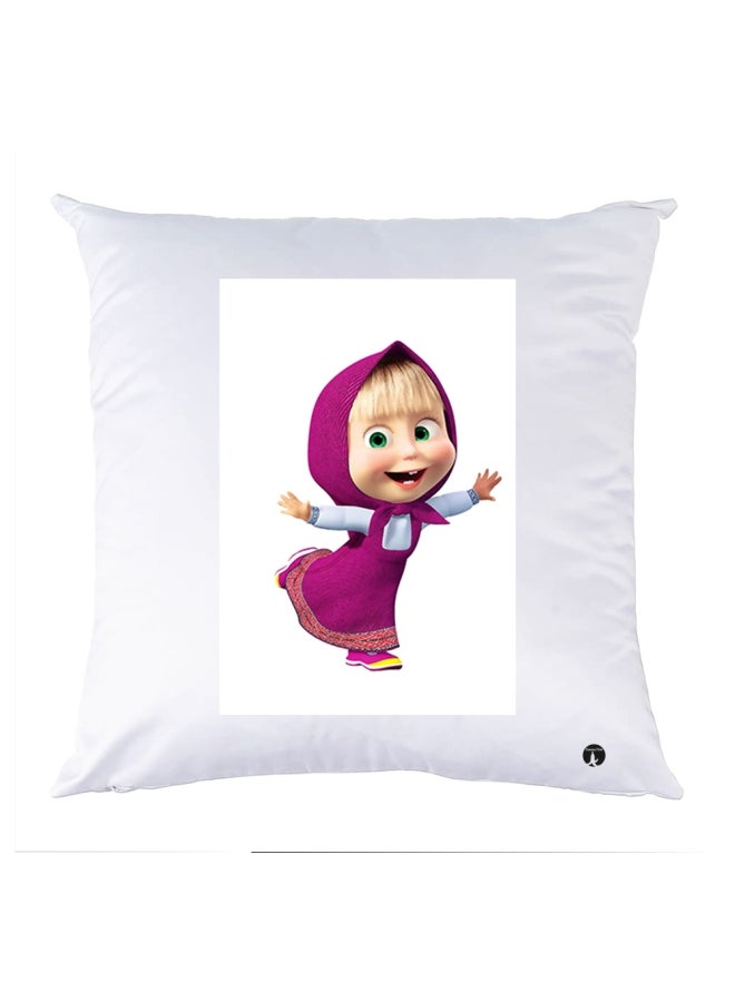 بي بي وسادة زينة مطبوعة أبيض/أرجواني/بيج 30x30سم