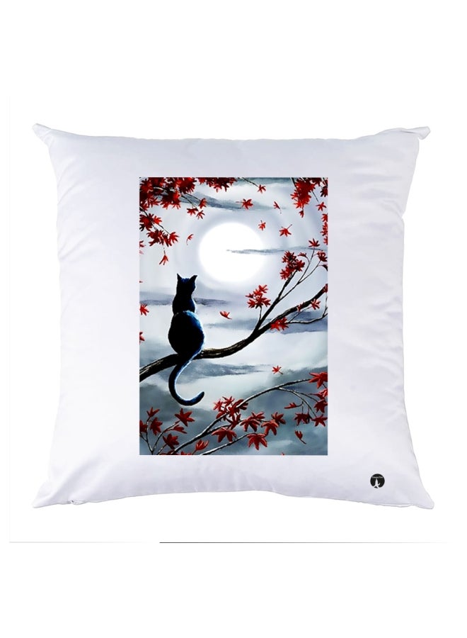 بي بي وسادة زينة مطبوعة أبيض/أحمر/أسود 30x30سم