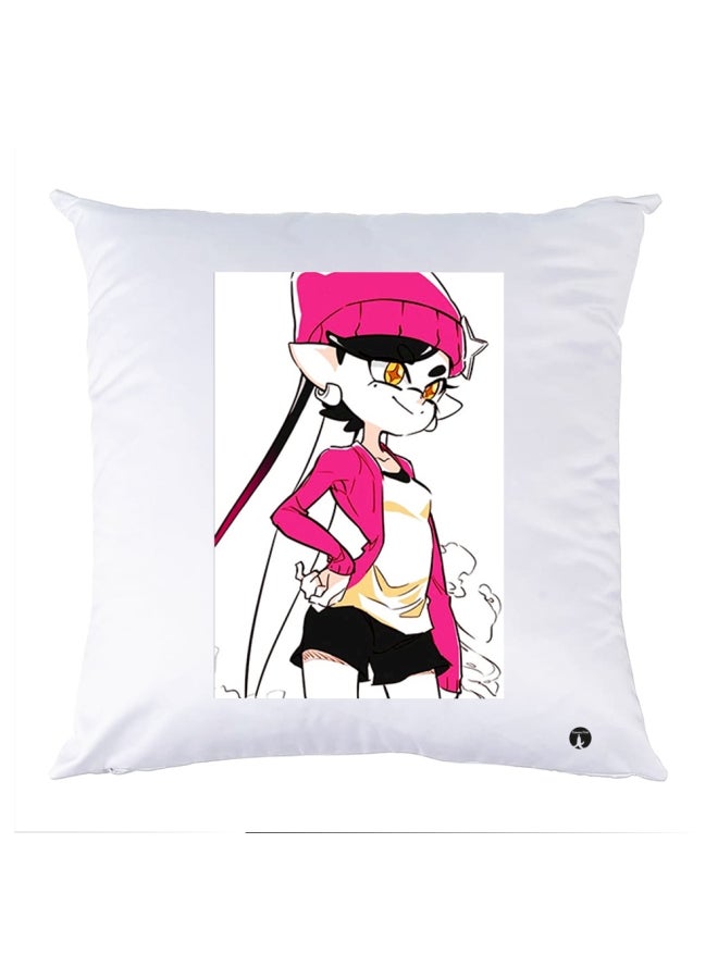 BP Printed Decorative Pillow White/Pink/Black