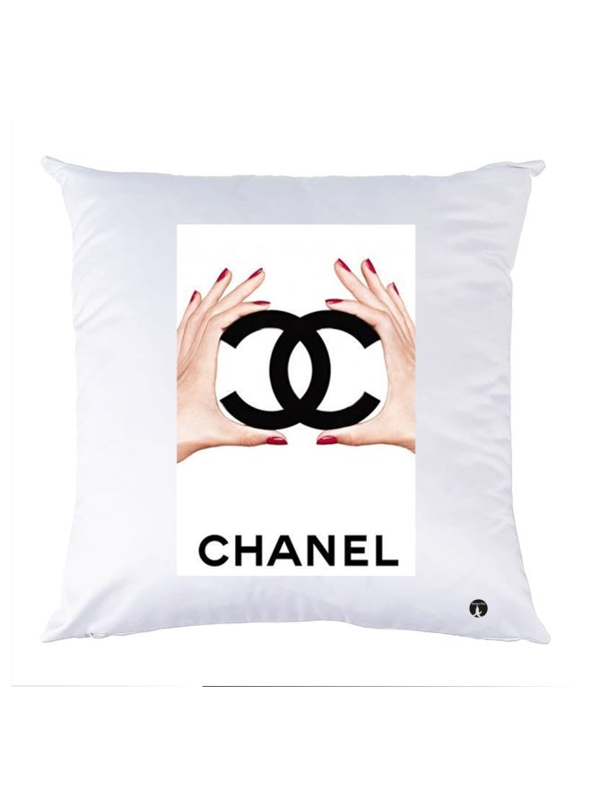 بي بي وسادة زينة مطبوعة أبيض/أسود/بيج 30x30سم