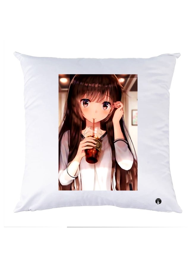 BP Printed Decorative Pillow White/Brown 30x30cm