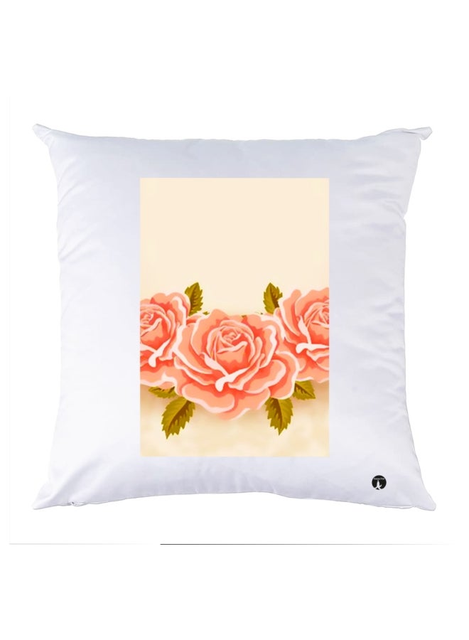 BP Printed Decorative Pillow White/Pink/Green 30x30cm