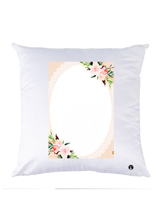 BP Printed Decorative Pillow White/Pink/Green 30x30cm