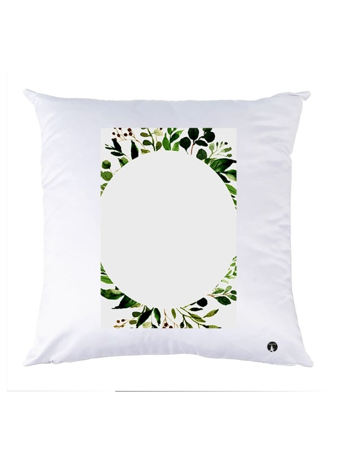 بي بي وسادة زينة مطبوعة أبيض/أخضر 30x30سم