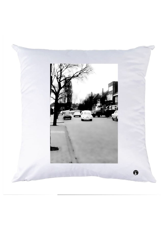 بي بي وسادة زينة مطبوعة أبيض/رمادي/أسود 30x30سم