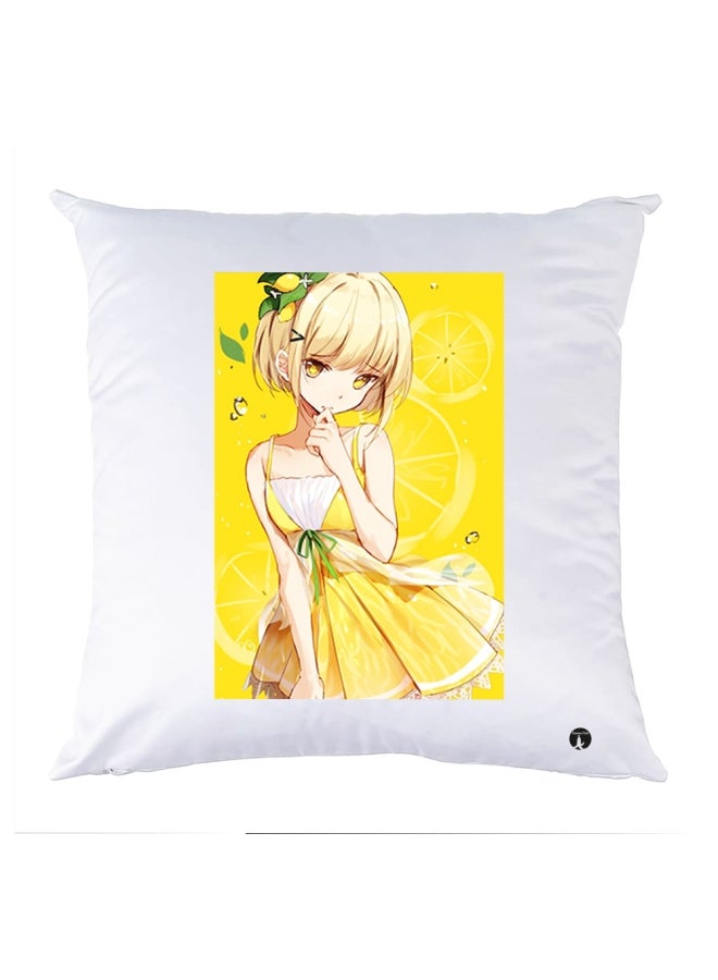 BP Printed Decorative Pillow White/Yellow/Green 30x30cm