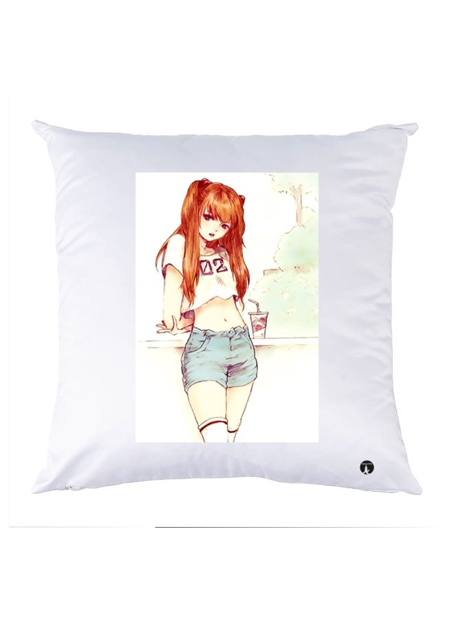 BP Printed Decorative Pillow White/Brown/Blue 30x30cm