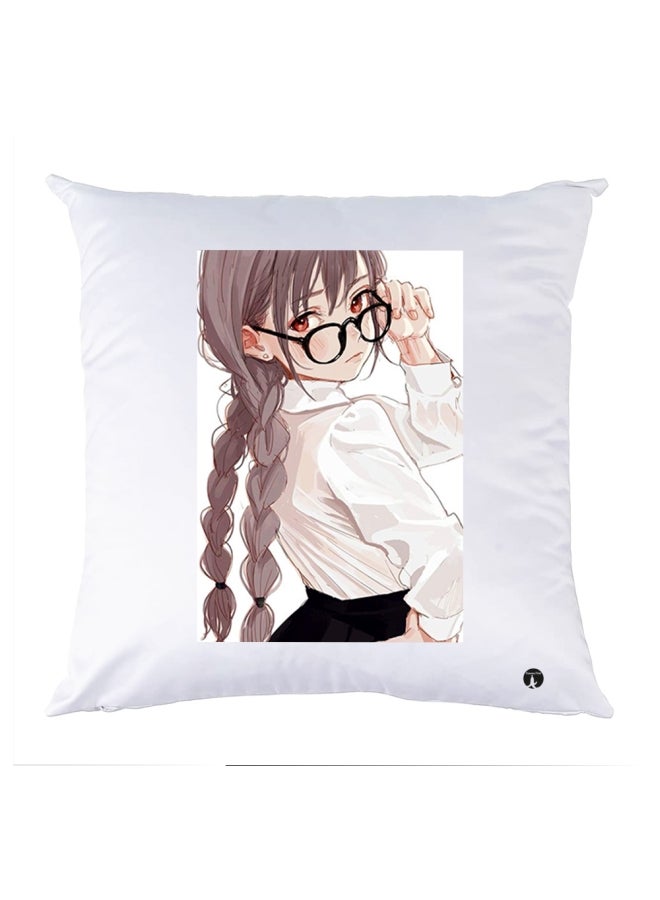 بي بي وسادة زينة مطبوعة أبيض/رمادي/أسود 30x30سم