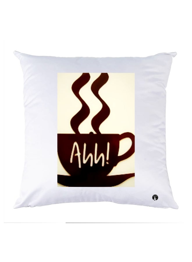 بي بي وسادة زينة مطبوعة أبيض/بني 30x30سم