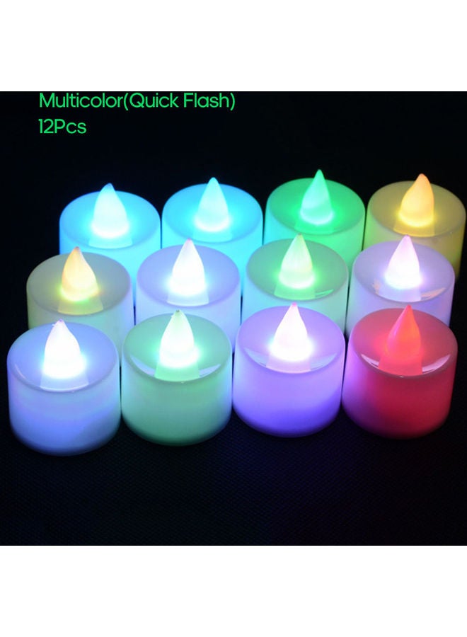 Generic - 12-Piece Electric LED Flameless Tealight Candles Set Multicolour - Image 1