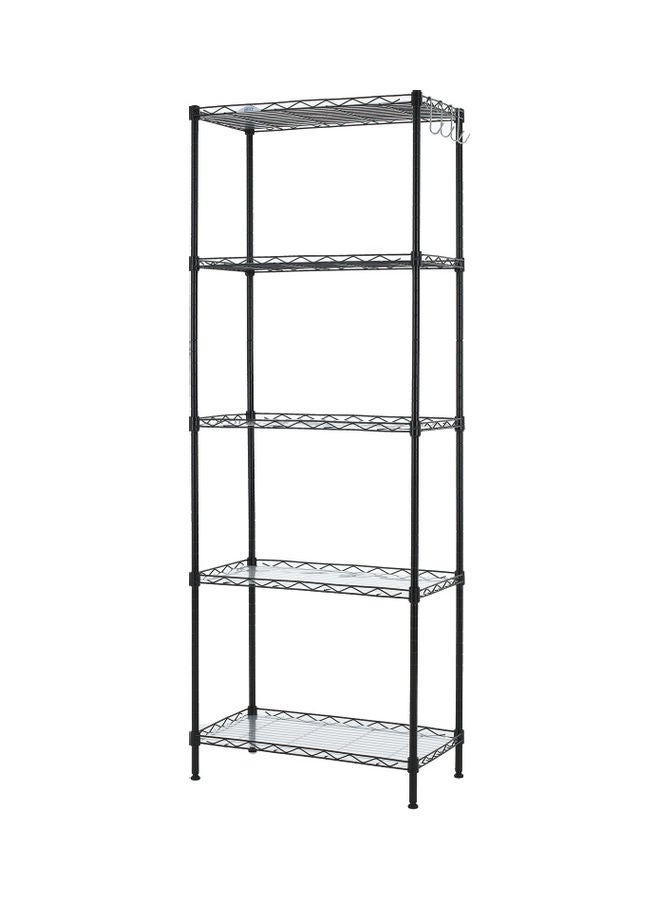 5 Tier Wire Shelves Heavy Duty Black 16.5x55.5x32cm - Image 1
