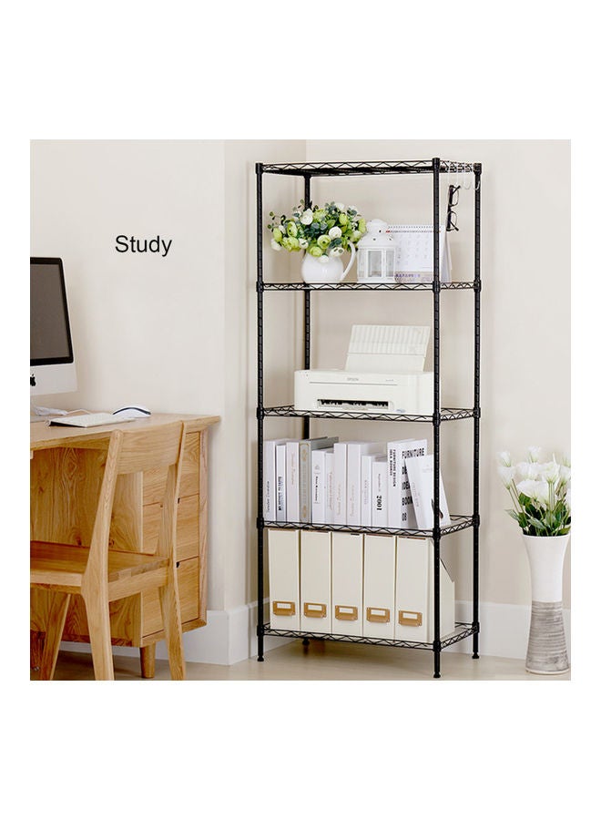 5 Tier Wire Shelves Heavy Duty Black 16.5x55.5x32cm - Image 3
