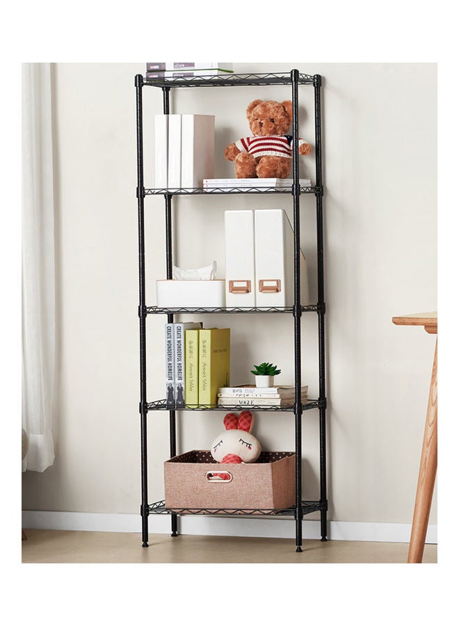 5 Tier Wire Shelves Heavy Duty Black 16.5x55.5x32cm - Image 4