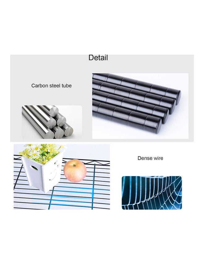 5 Tier Wire Shelves Heavy Duty Black 16.5x55.5x32cm - Image 5