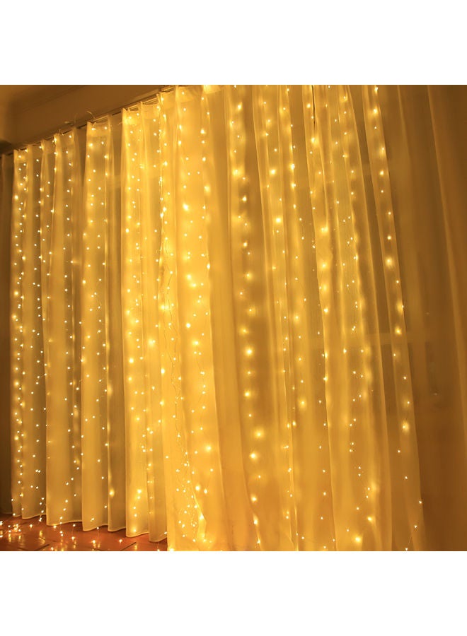 300LEDs Twinkle Star Window Curtain String Light Yellow
