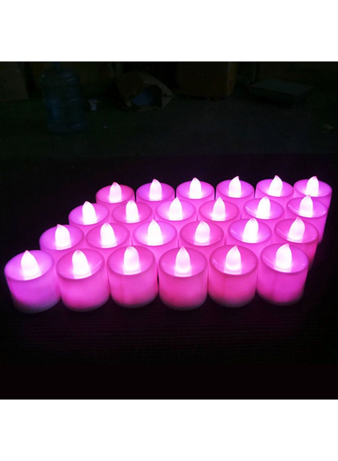 12-Piece Electric LED Flameless Tealight Candles Set Pink - Image 2