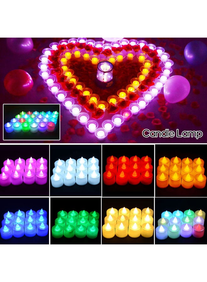 12-Piece Electric LED Flameless Tealight Candles Set Pink - Image 3