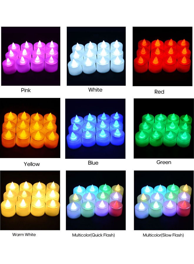 12-Piece Electric LED Flameless Tealight Candles Set Pink - Image 4