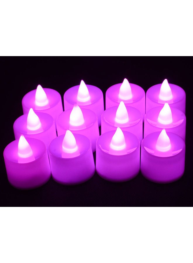 12-Piece Electric LED Flameless Tealight Candles Set Pink - Image 5