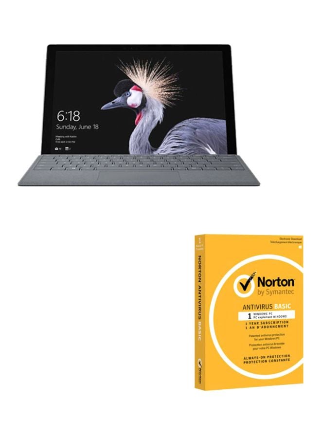 Microsoft Surface Pro Convertible LTE Laptop With 12.3-Inch Display, Intel Core i5/4GB RAM/128GB SSD/Intel HD Graphics 620 With Microsoft Surface Pro Signa TypeCover KeyBoard And Norton Antivirus Silver - Image 2